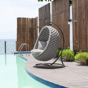 Cordial Luxe Lucy Chair by Alexander Rose – Designer Outdoor Curved Cocoon Lounger with Cushions & Base/Frame Options