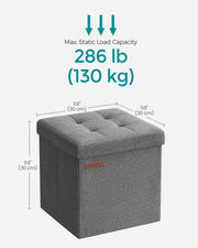 SONGMICS Storage Ottoman, Storage Bench, Footrest, Bed End Stool, for Living Room, Bedroom
