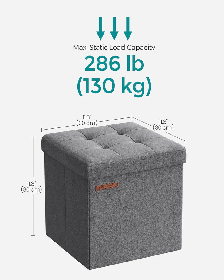 SONGMICS Storage Ottoman, Storage Bench, Footrest, Bed End Stool, for Living Room, Bedroom