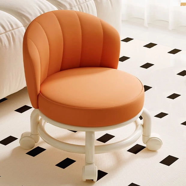 Mobile Rolling Stool with Wheels – 360° Swivel Low Pulley Seat for Entry, Dressing & Kids (with Optional Backrest)
