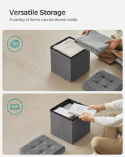 SONGMICS Storage Ottoman, Storage Bench, Footrest, Bed End Stool, for Living Room, Bedroom