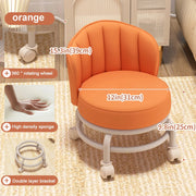 Mobile Rolling Stool with Wheels – 360° Swivel Low Pulley Seat for Entry, Dressing & Kids (with Optional Backrest)