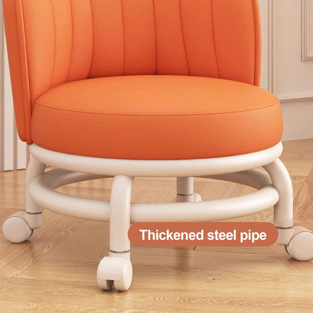 Mobile Rolling Stool with Wheels – 360° Swivel Low Pulley Seat for Entry, Dressing & Kids (with Optional Backrest)