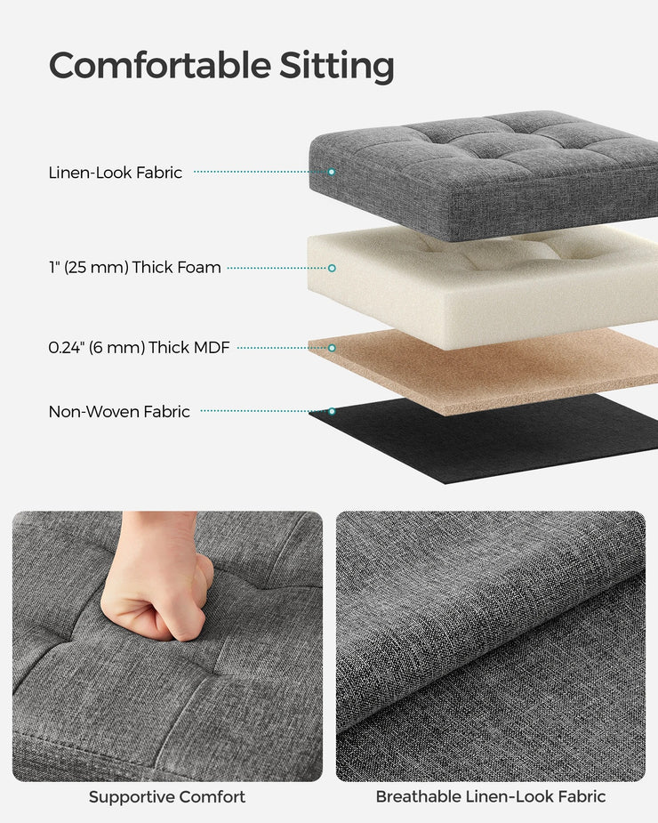 SONGMICS Storage Ottoman, Storage Bench, Footrest, Bed End Stool, for Living Room, Bedroom