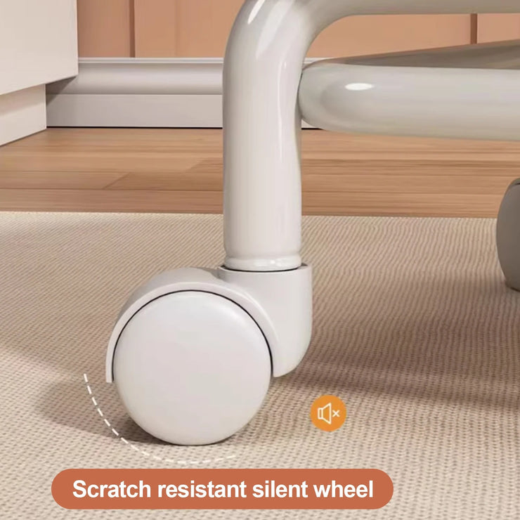 Mobile Rolling Stool with Wheels – 360° Swivel Low Pulley Seat for Entry, Dressing & Kids (with Optional Backrest)